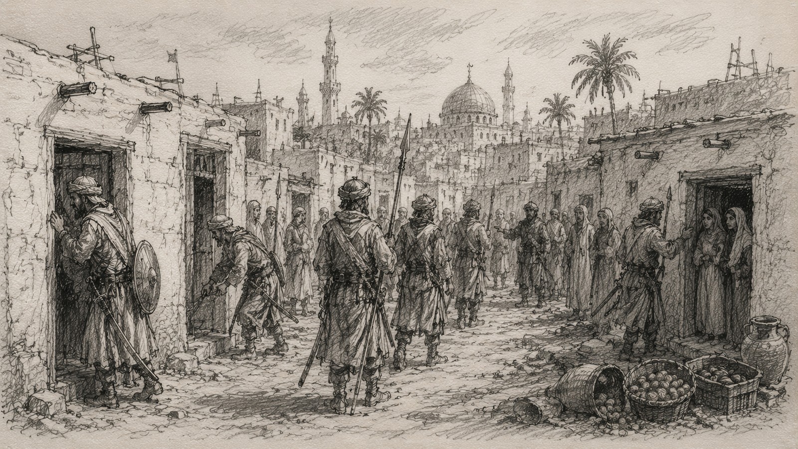 Soldiers searching homes in Madinah
