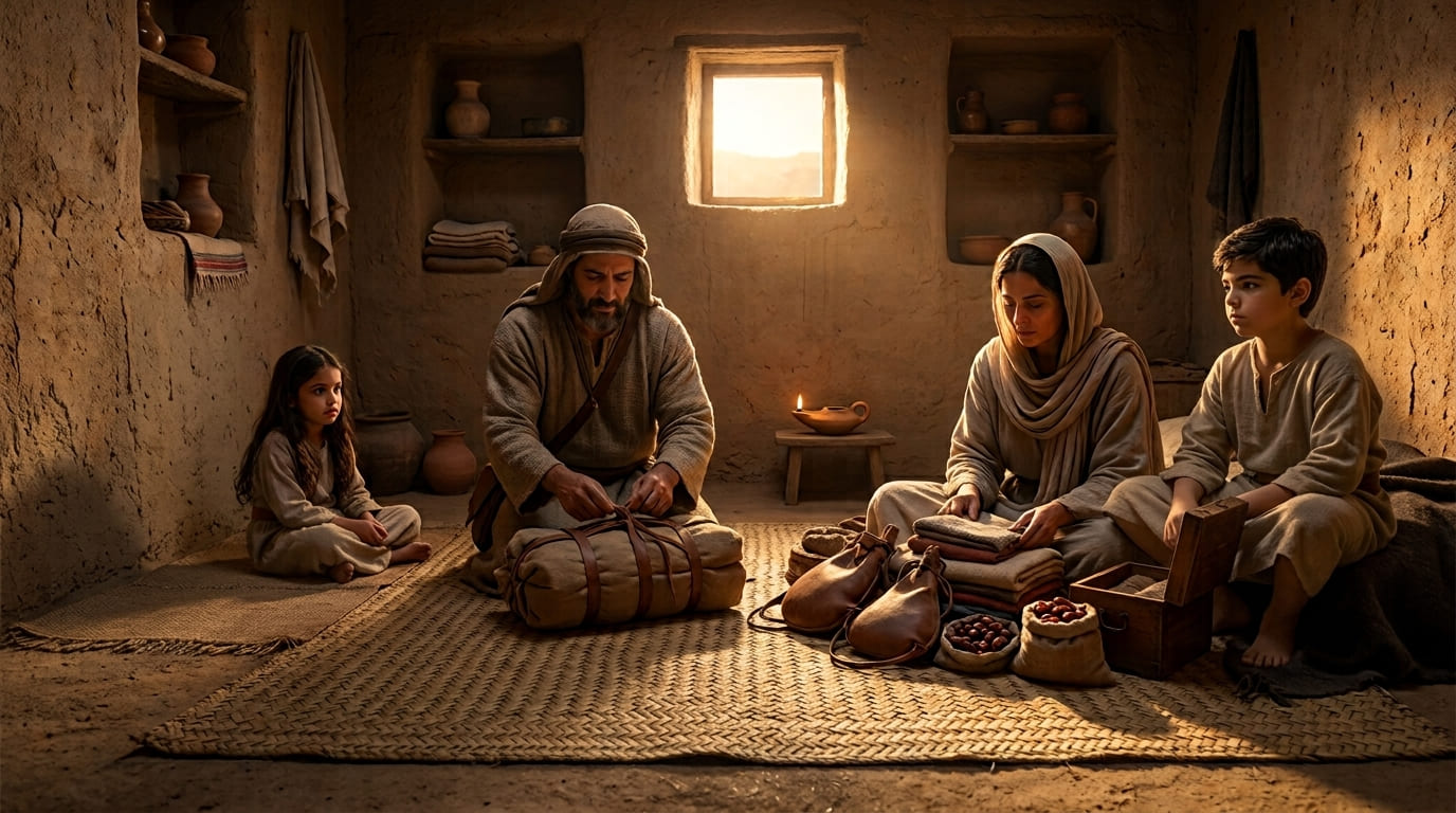 Abdullah and Maryam, together with their children, sat inside their mud-brick home in Medina, calmly yet uncertainly packing provisions and clothing in preparation for their departure.